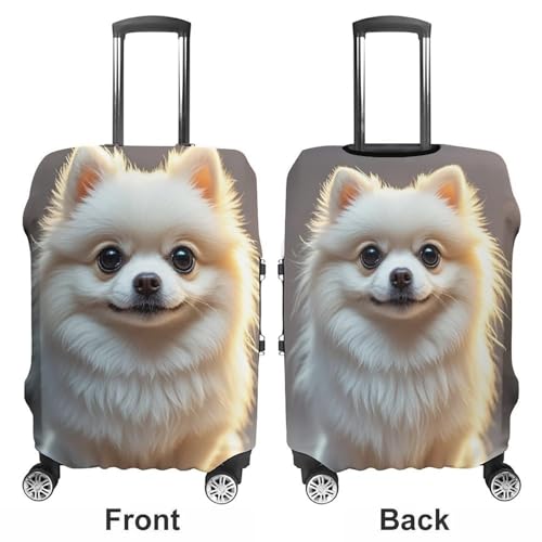 Lovely Pomeranian Luggage Cover, Elastic Luggage Protector Fits 19-32in Suitcases, Washable & Anti-Scratch Suitcase Cover for Men Women XL3