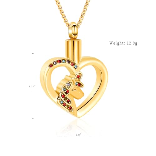 Oinsi Unicorn Cremation Jewelry For Ashes Of Loved One Keepsake Memorial Urn Necklace Pendant Women Girls Fashion Jewelry2