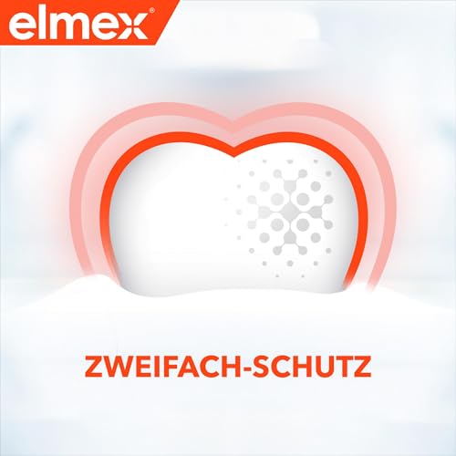 elmex Zahnpasta Kariesschutz 2x75ml – medizinische Zahnreinigung für hochwirksamen Kariesschutz – bietet zweifach aktives Kalzium-Fluorid Schutzschild für widerstandsfähige Zähne