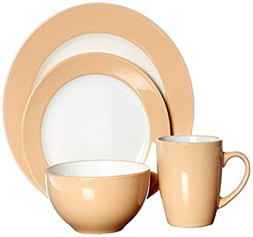 Uniware D350-16A 16 Piece Dinner Set (4 Big Plates/4 Small Plates/4 Cups/4 Bowls), Cream, 14 X 10 X 9" #TOP21