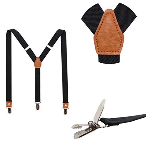 Suspenders And Pre-Tied Bowtie Set For Boys And Men By Jaifei, Casual And Formal (Men(47 Inches), Black) #TOP1