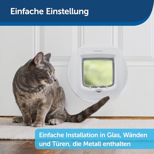 PetSafe - Installationsrahmen für Microchip & Manuell Verriegelnde Katzenklappe - Vielseitig, Energieeffizient, Einfache Installation - Weiß