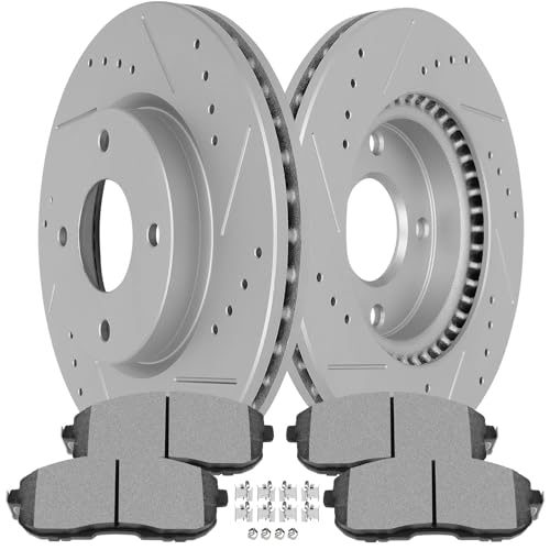 SCITOO (Front 279.8 mm) Brake Rotors (4 Lugs) and Pads Kits Fit For Nissan Cube 2009-2014,For Nissan Sentra 2007-2012,For Nissan Versa 2007-2012
