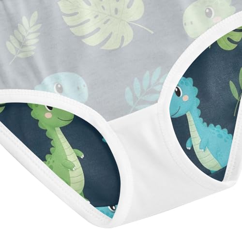 Kids Underwear Girls, Jungle Dino Navy Toddler Briefs, Girls Underwear Cotton, 2T–8 Years4