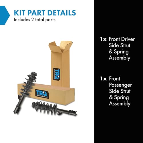 Image of TRQ Front Driver and Passenger Side Strut and Spring Assembly Set Coil | For 12-18 Toyota Prius C