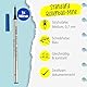 1x Ersatzmine für Tintenroller, Schreibfarbe blau, Strichstärke 0,7 mm, Rollerball-Mine von Online, auch für Faber-Castell, Senator, Schneider, etc., ISO 14145-2, Metallgehäuse, Keramik-Kugel
