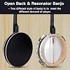 ADM Banjo 5 String Full Size Banjoes Set, 38 Inch Beginner Banjo Kit with Resonator, Remo Drum Head, Open or Closed Back, Gift Package Free Lessons Starter Accessories for Adults Teenager, Black