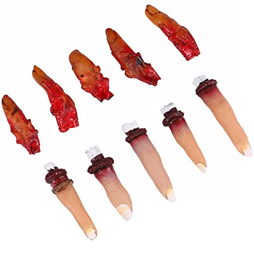 SUPVOX Fake Finger Realistic Severed Fingers Body Parts Tricky Toy Halloween Horror Haunted Room Vampire Zombie Favors- 10pcs