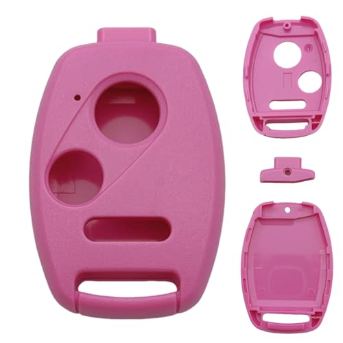 Keyless Entry Remote Key Housing Replacement for Honda Civic CR-V Fit Accord Crosstour Odyssey CR-Z Key Fob Shell Case with Screwdriver (3 Button Pink)