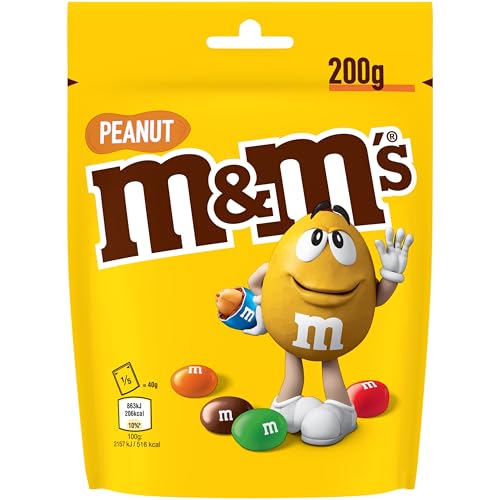 M&M'S PEANUT - Bonbons Chocolat au Lait & Cacahuètes - 200g Sachet de Chocolats