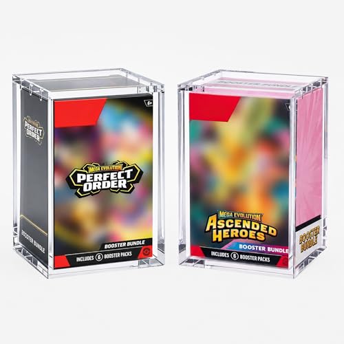 2-Pack Booster Bundle Acrylic Cases for New Taller Sealed Booster Bundles