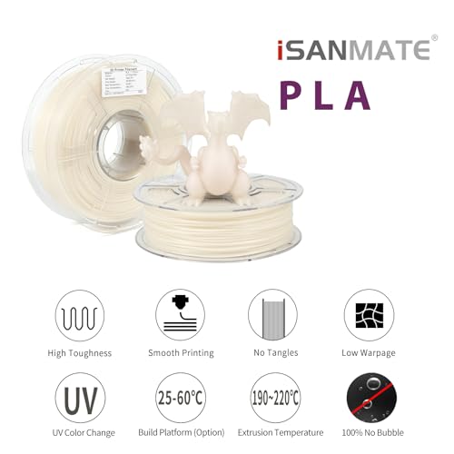 Image of iSANMATE PLA+ 3D Printer Filament, UV or Sunlight Color Change to Rose Red PLA+ Filament 1.75mm,Dimensional Accuracy + /- 0.03 mm, 1 kg Spool