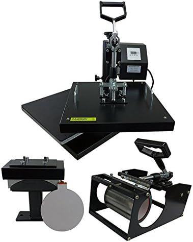 Rincons 4 in 1 Multifunction Heat Press Machine (15x15 Heat Press, Cap Press, Mug Press, Plate Press)