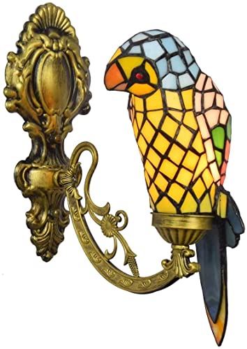 Nacht Retro Lampe Hotel Antik Aufkleber Art Deco Modern Papagei Vogel...