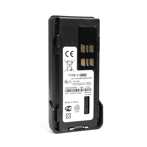 Fumei PMNN4409AR Upgrade to 3350mAh Li-ion Battery Pack with Type-C USB Charging Port Compatible with Motorola APX1000 APX3000 Two-Way Radio (Type-C)