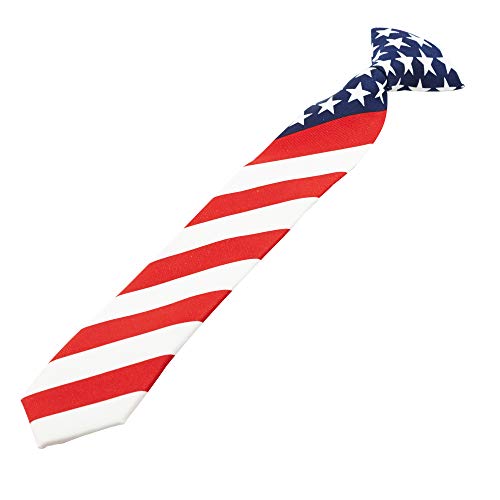 John William Boys American Flag Patriotic Clip-on Kids Necktie Ties For Boys