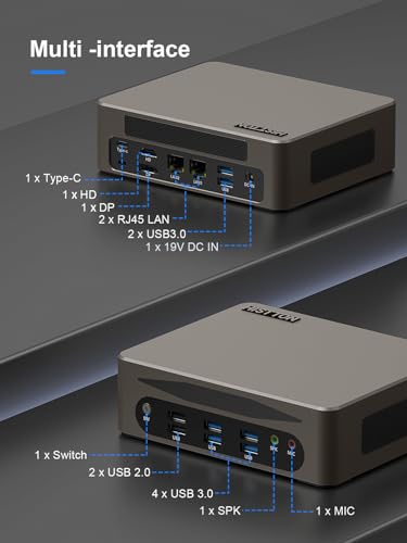 Image of HISTTON Mini Computer Windows 11 Pro, 13th Gen Mini PC, Intel Core i5-1340P, 32GB RAM 1TB NVME SSD, 4K Triple Display, WiFi6, BT5.2, USB3.0, TPM2.0, Wake on LAN, Auto Power On, Mini Desktop PC