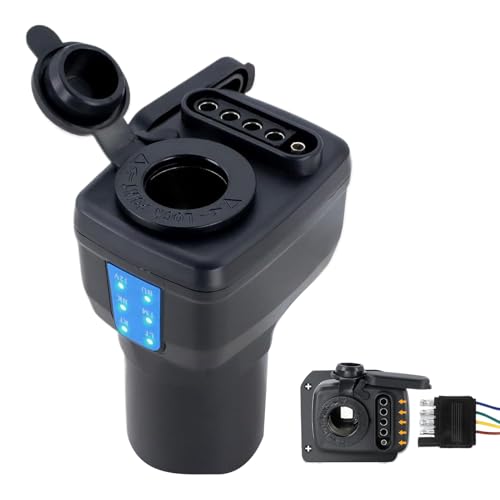 Trailer Light Tester - Waterproof 7 Pin Connector with LED Indicators, Trailer Light Test Adapter | For Boats RV Pickup Wiring Installation Roadside Trip Inspection Travel Garage Workshop