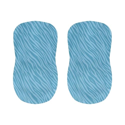 Image of Bar Chair Stool Cover 2 Pack Stretch Chair Slipcover for Counter Height Bar Stool Blue Stripes Anti-Scratches Spills Chair Covers