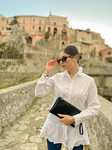 Image of YALUXE Genuine Leather Wristlet Handbags Purses Cell Phone Pocket Clutch Wallet Crossbody Bags for Women