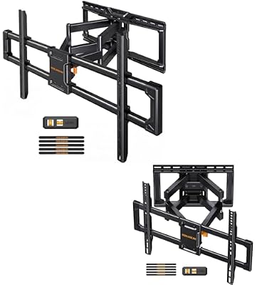 Perlegear UL Listed Full Motion TV Wall Mount for 42-90" TVs up to 132lbs PGLF8 & Extra Large Full Motion TV Wall Mount for 55–120 Inch TVs up to 220 lbs PGTVM69B