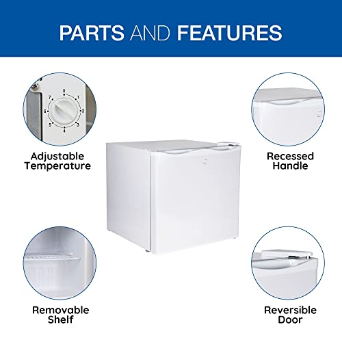 Koolatron Mini Upright Freezer 1.2 Cu Ft (34L) White, Manual Defrost, Space-Saving Flat Back, Reversible Door, Wire Shelf, For Apartment, Condo, Office, Rv, Cabin, Dorm Room, Home Bar #TOP3