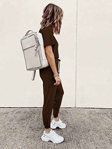 PRETTYGARDEN Women's Two Piece Sets 2025 Summer Spring Jogger Pants Travel Vacation Lounge Outfits Airplane Matching Clothes