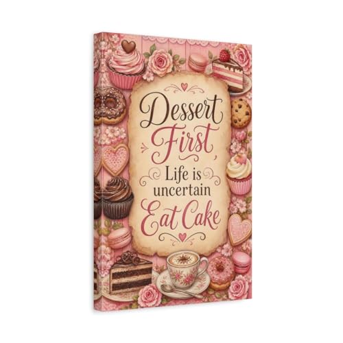 Tableau desserts roses 30x45cm pour une déco cuisine gourmande