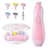 AXIDUN-Lima de uñas bebe, Cortaúñas para bebe eléctrico, Pulidor de uñas para bebés, Luz LED, Cortaúñas...