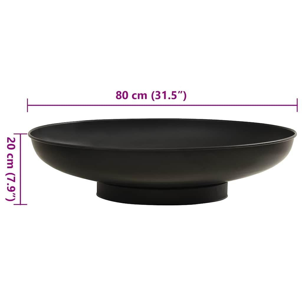 Braciere in acciaio, diametro 80 cm, verniciato a polvere, grande braciere per giardino, terrazzo, adatto come griglia