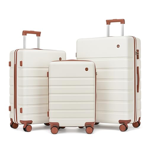 Hulsin Luggage Set, 3 Piece, Hardside Suitcase with TSA Lock