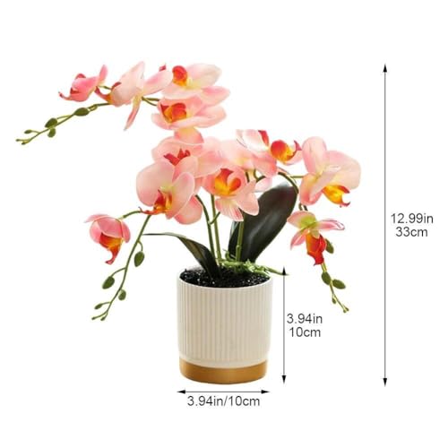Orchidée bonsaï artificielle haut de gamme en pot céramique design - 5