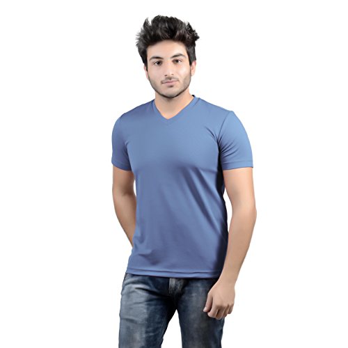 Image of Stylish Regular Fit Plain Men's V-Neck Half Sleeve T-Shirt