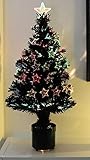 32 pulgadas negro fibra óptica árbol de Navidad con estrellas