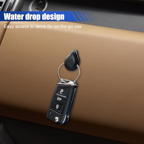 SKERJOVL Car Sticky Hooks, Multifunctional ABS Self-Adhesive Backseat Hanger, Mini Vehicle Dashboard Storage Hanging Holder, Auto Interior Organizer Accessory for Key Mask Earphone USB Cable (4PCS)