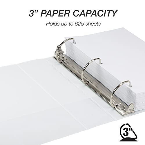 Image of Samsill Plant-Based 3 Inch Durable D-Ring Binder, View Binder, Eco-Friendly, USDA Certified Biobased, 12 Pack, White