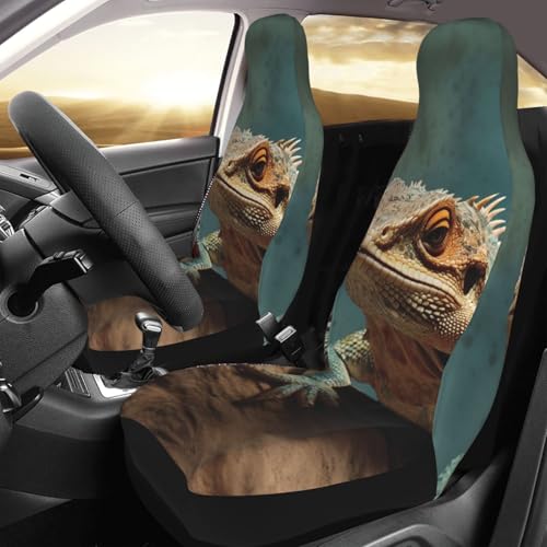 Housses de siège de voiture pour SUV et camionnette : lot de 2 protections motif lézard