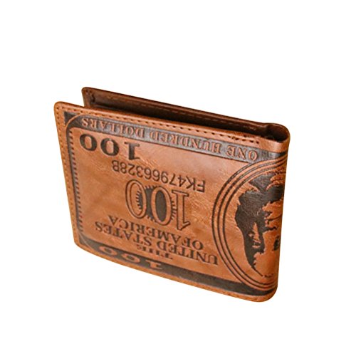 Valicclud Carteira masculina legal de couro PU para cartão de crédito para foto e porta-cédulas (caf