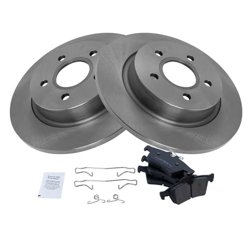 Image of TRQ Rear Brake Pad and Rotor Set Ceramic Compatible with 2008-2013 Volvo C30 2006-2013 C70 2006-2011 S40 2006-2011 V50