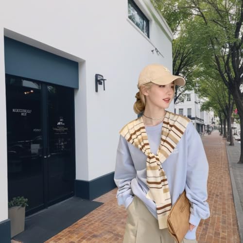 Image of WaJuemy Sweater Shawl Wraps for Women Sweater Knitted Knotted Shawls Travel Casual Scarf Cape Shoulder Tops Fashion Wrap