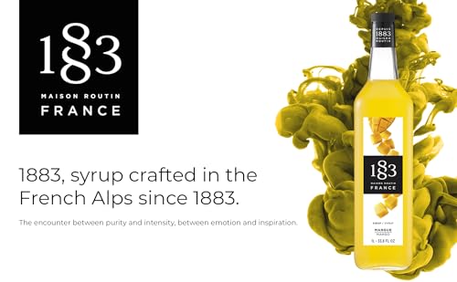 Image of 1883 Mango Syrup for Drinks, Made in France, 1 Liter Plastic Bottle