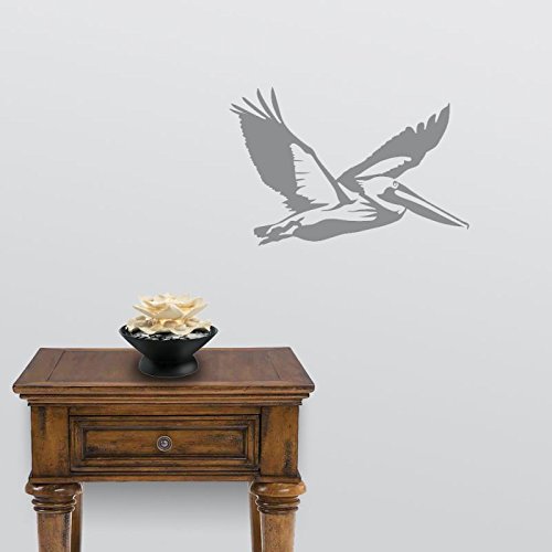 Express Yourself Flying Pelican Wall Decal (Med Grey - Facing as Shown - 3XL) - Bird Collection