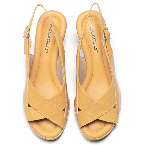 SANDALIA ANABELA CONFORTO 408150 - PICCADILLY (85) - AÇAFRÃO