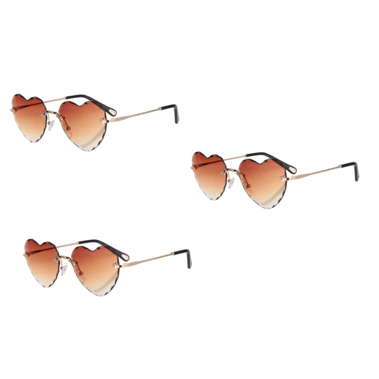 ABOOFAN 3 Occhiali Da Sole Unisex A Forma Di Cuore Senza Montatura Decorativi Per Feste E Festival