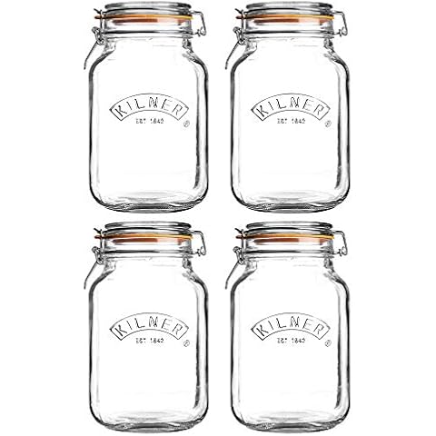 Kilner Clip Top Square Jar Pack of 4 Cover