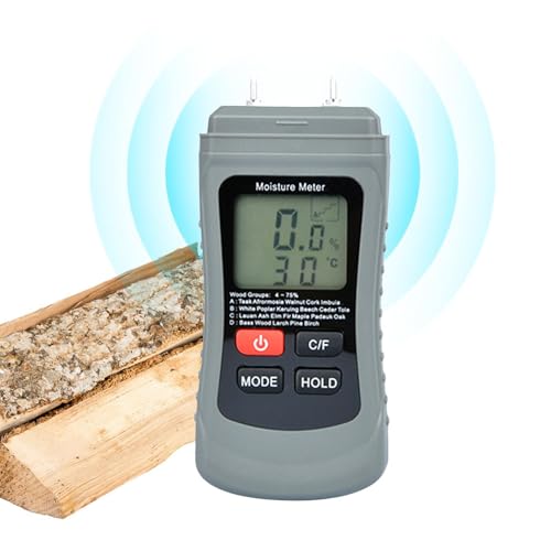 Walopola Medidor de humedad de madera para madera,Medidor de humedad de madera,Medidor de humedad digital multifuncional Medidor de humedad digital - Detector de humedad versátil con monitor de