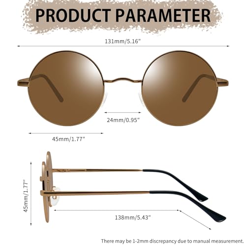 Image of Joopin Small Round Sunglasses Hippie Circle Sun Glasses UV400 Protection