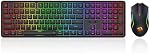 Redragon S163 3-Mode Wilreess Gaming Keyboard & Mouse Combo, 108 Keys K689 PRO RGB Gasket Keyboard and 8000 DPI M693 Gaming Mouse Bundle