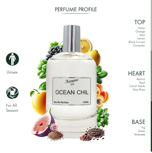 Image of Ocean Chil | Luxury Men Eau De Parfum | Citrus Fruity Aromatic | Perfume Spray for Men | Strong & Long Lasting Fragrance | Luxury Gift for Man | 100 ml