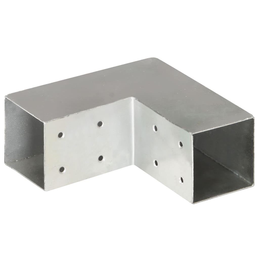 Generico Connettori per Pali a Forma di L 4 pz Metallo Zincato 71x71 mm,Articoli di ferramenta,Barriere e recinzioni,Pali e Assi per recinzioni-145454